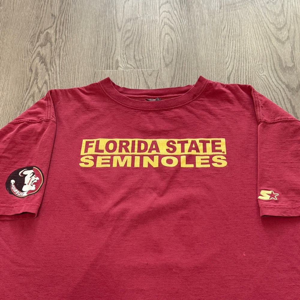 Vintage Florida State University FSU‎ Seminoles Starter Tee 2XL Burgundy 90s Y2K